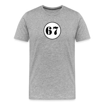 NUMBER 67 sixty seven birthday gift - Men's Premium Organic T-Shirt - heather grey - Front - Damien (186cm)