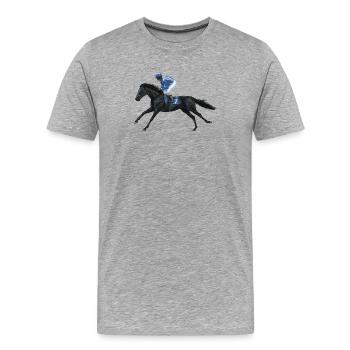 Black Racehorse - Männer Premium Bio T-Shirt - Grau meliert - Vorne - Damien (186cm)