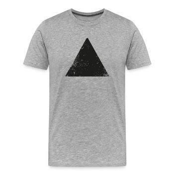 hipster triangle shape symbol - Men's Premium Organic T-Shirt - heather grey - Front - Damien (186cm)