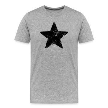 éclaboussure étoiles rock star - T-shirt bio Premium Homme - gris chiné - Devant - Damien (186cm)
