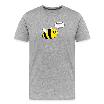 Épais cadeau d'abeille - T-shirt bio Premium Homme - gris chiné - Devant - Damien (186cm)