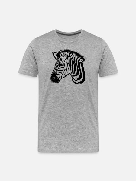 zebra dark - Men's Premium Organic T-Shirt - heather grey