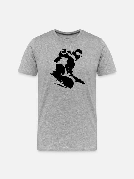 Snowboarding - Männer Premium Bio T-Shirt - Grau meliert