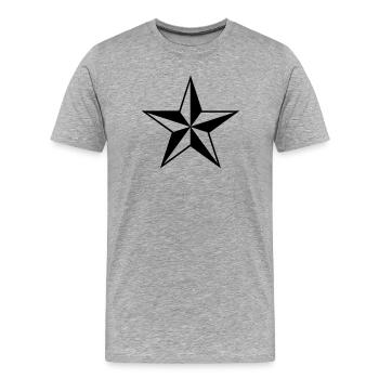 3D Star Shape - Men's Premium Organic T-Shirt - heather grey - Front - Damien (186cm)
