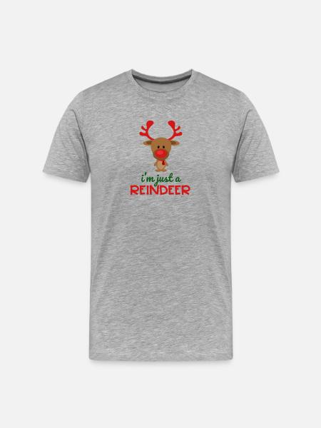 I'm just a reindeer - Men's Premium Organic T-Shirt - heather grey