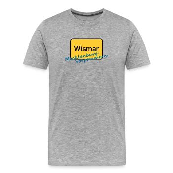 Wismar - T-shirt bio Premium Homme - gris chiné - Devant - Damien (186cm)