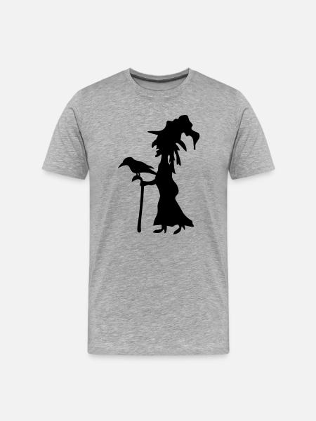 Silhouette Abstraite Sorcières - T-shirt bio Premium Homme - gris chiné