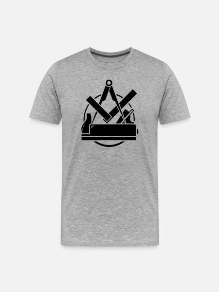 Carpenter emblem, Carpenter Logo - Men's Premium Organic T-Shirt - heather grey