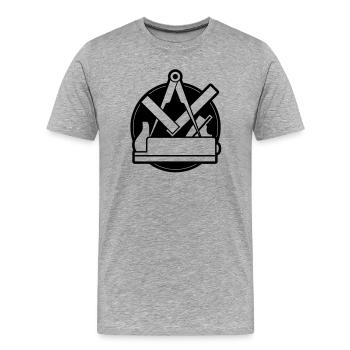 La guilde des menuisiers - T-shirt bio Premium Homme - gris chiné - Devant - Damien (186cm)