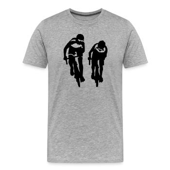 Rennrad - Männer Premium Bio T-Shirt - Grau meliert - Vorne - Damien (186cm)