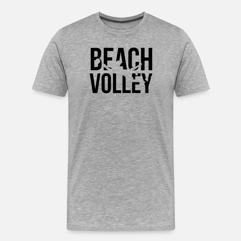 beach volleyball - Männer Premium Bio T-Shirt - Grau meliert