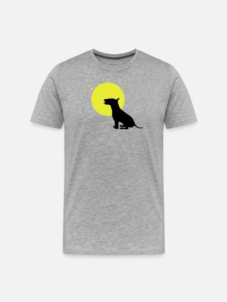 bull terrier dog moon - Men's Premium Organic T-Shirt - heather grey