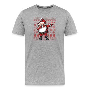 Noël laid Dab Dabbing Père Noël Noël - T-shirt bio Premium Homme - gris chiné - Devant - Damien (186cm)