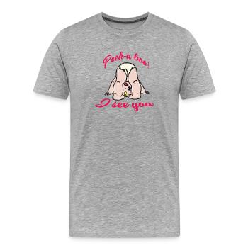 infant - Men's Premium Organic T-Shirt - heather grey - Front - Damien (186cm)