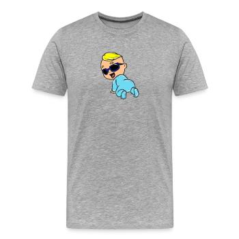 infant - Men's Premium Organic T-Shirt - heather grey - Front - Damien (186cm)