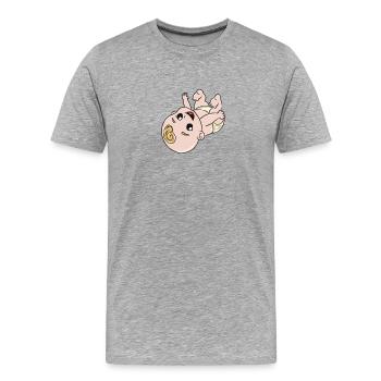infant - Men's Premium Organic T-Shirt - heather grey - Front - Damien (186cm)