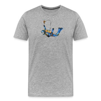 skydiver - T-shirt bio Premium Homme - gris chiné - Devant - Damien (186cm)