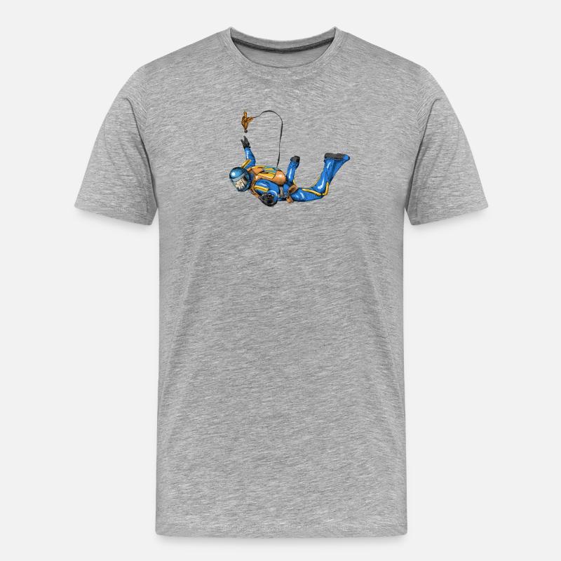 skydiver - Männer Premium Bio T-Shirt - Grau meliert
