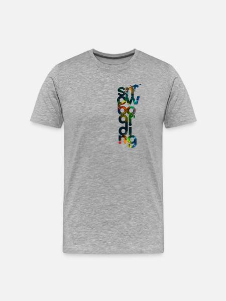 Snowboard Wintersport - Männer Premium Bio T-Shirt - Grau meliert