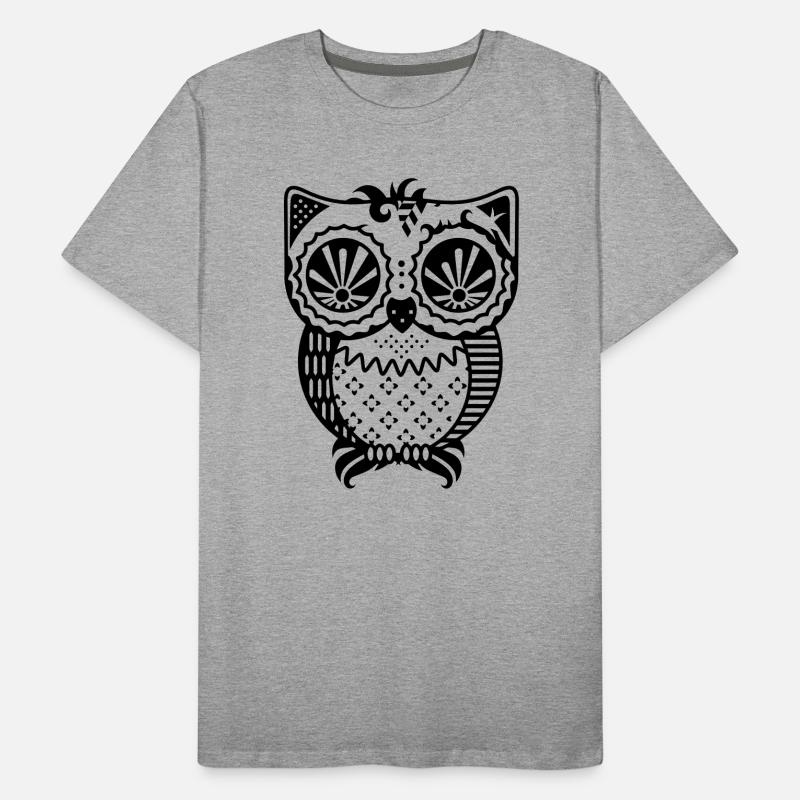 Patchwork Eule Männer Premium Bio T-Shirt