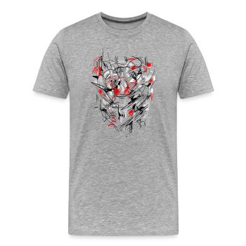 abstract - Men's Premium Organic T-Shirt - heather grey - Front - Damien (186cm)
