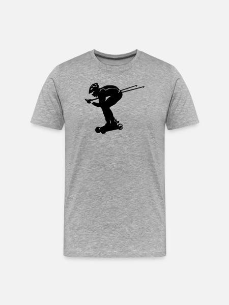 nordic cross skating - Men's Premium Organic T-Shirt - heather grey