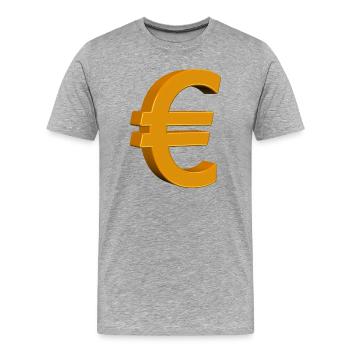 Design abstrait de l’euro doré - T-shirt bio Premium Homme - gris chiné - Devant - Damien (186cm)