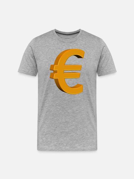 Design abstrait de l’euro doré - T-shirt bio Premium Homme - gris chiné