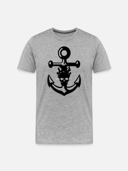 anker schaedel - T-shirt bio Premium Homme - gris chiné