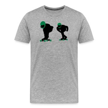 Longboard - Männer Premium Bio T-Shirt - Grau meliert - Vorne - Damien (186cm)