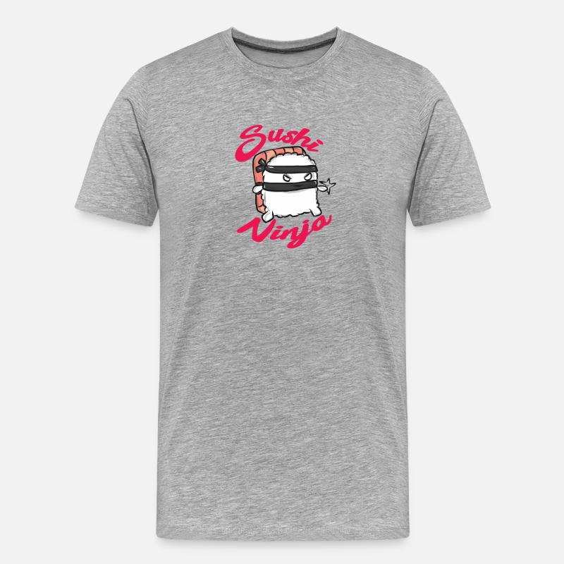 Sushi Essen Japan Geschenk - Männer Premium Bio T-Shirt - Grau meliert