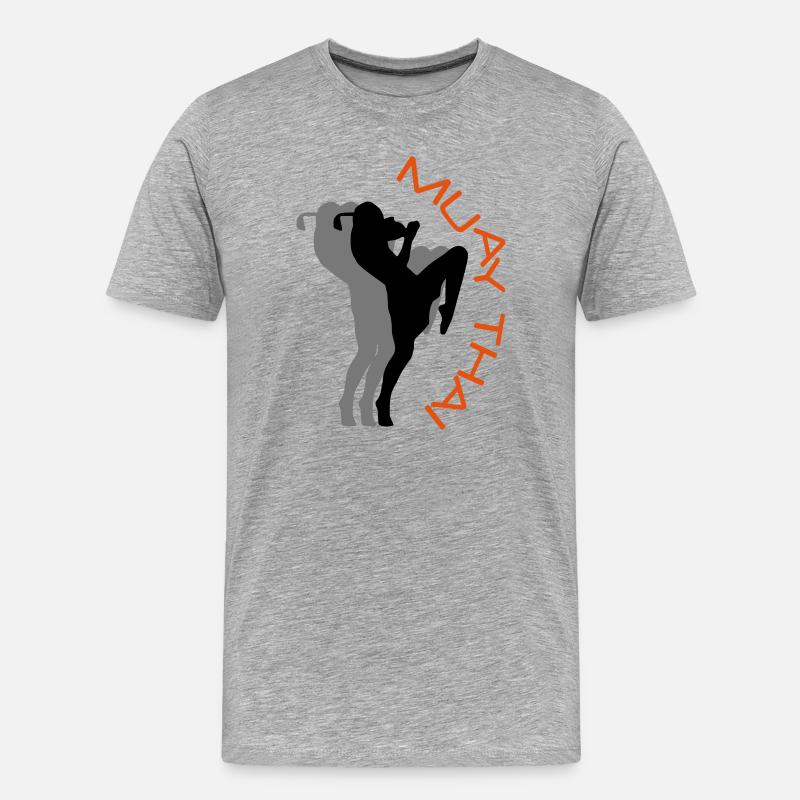 MuayThai - Männer Premium Bio T-Shirt - Grau meliert