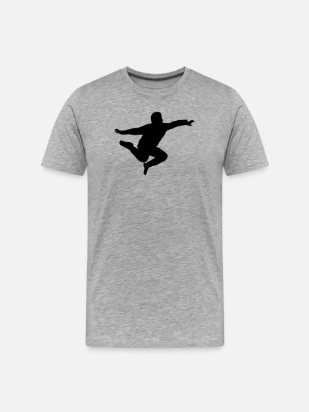 springender junge - Männer Premium Bio T-Shirt - Grau meliert