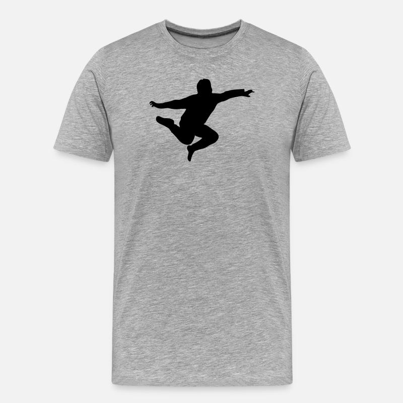 springender junge - Männer Premium Bio T-Shirt - Grau meliert