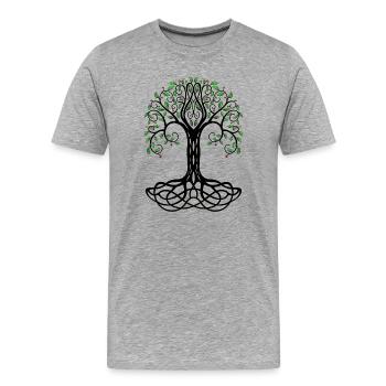 Arbre de vie - T-shirt bio Premium Homme - gris chiné - Devant - Damien (186cm)