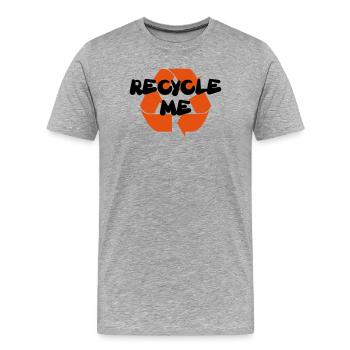 Recycle me - Men's Premium Organic T-Shirt - heather grey - Front - Damien (186cm)