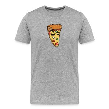 Pizza Italian food - Men's Premium Organic T-Shirt - heather grey - Front - Damien (186cm)