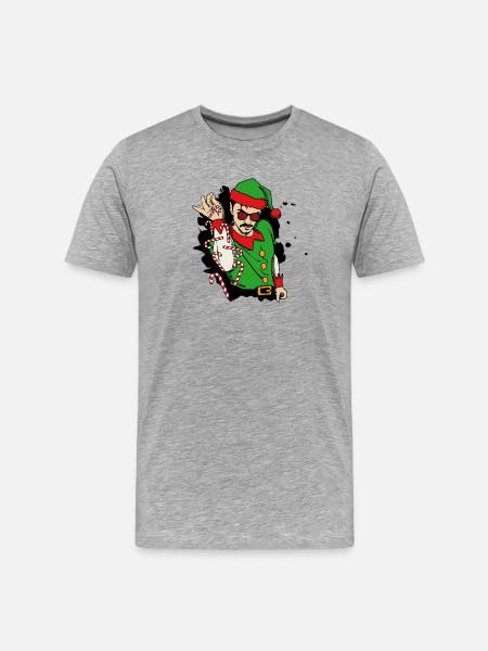 saltbae SANTA ELF - Men's Premium Organic T-Shirt - heather grey