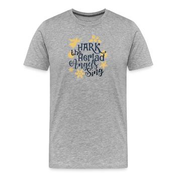 hark the herald angels chante - T-shirt bio Premium Homme - gris chiné - Devant - Damien (186cm)