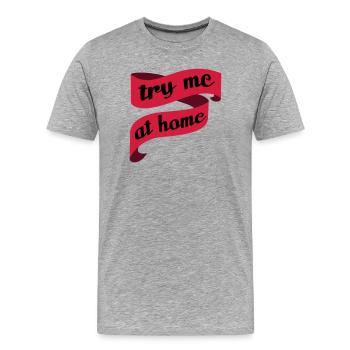 Simple, fiançailles et de mariage - essayez-moi à - T-shirt bio Premium Homme - gris chiné - Devant - Damien (186cm)
