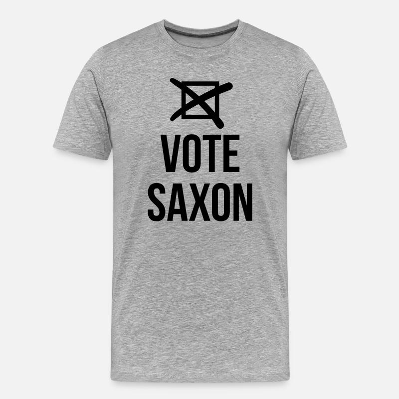 Vote Saxon - Männer Premium Bio T-Shirt - Grau meliert