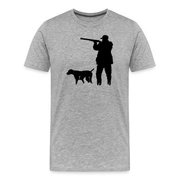 Hunter - Men's Premium Organic T-Shirt - heather grey - Front - Damien (186cm)