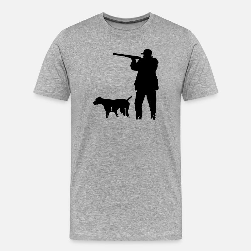Jäger - Männer Premium Bio T-Shirt - Grau meliert