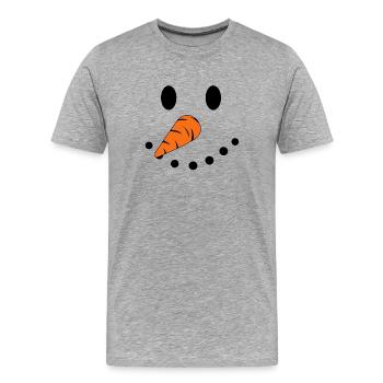 bonhomme de neige - T-shirt bio Premium Homme - gris chiné - Devant - Damien (186cm)