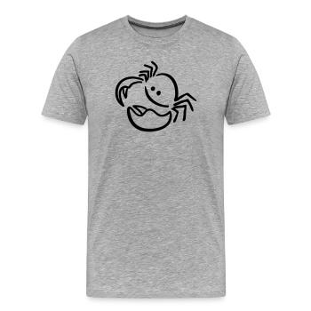 krebs - Männer Premium Bio T-Shirt - Grau meliert - Vorne - Damien (186cm)