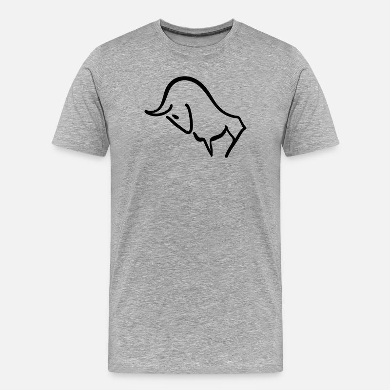 stier - Männer Premium Bio T-Shirt - Grau meliert
