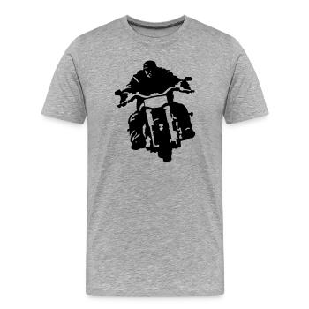 biker - Men's Premium Organic T-Shirt - heather grey - Front - Damien (186cm)