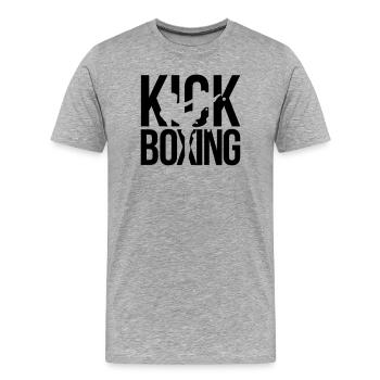 boxe kick boxing - T-shirt bio Premium Homme - gris chiné - Devant - Damien (186cm)