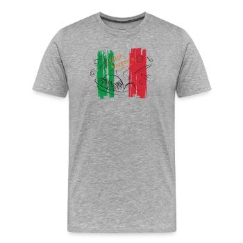 Buon Appetito tricolore italien Pâtes alimentaires - T-shirt bio Premium Homme - gris chiné - Devant - Damien (186cm)