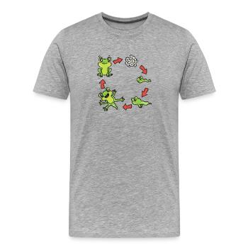 Science biology frog - Men's Premium Organic T-Shirt - heather grey - Front - Damien (186cm)